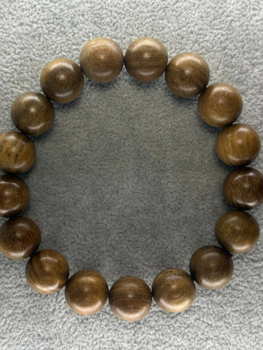 Green Sandalwood Beaded Bracelet 12mm Round Wood Mala 21.16g / 0.747oz